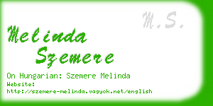 melinda szemere business card